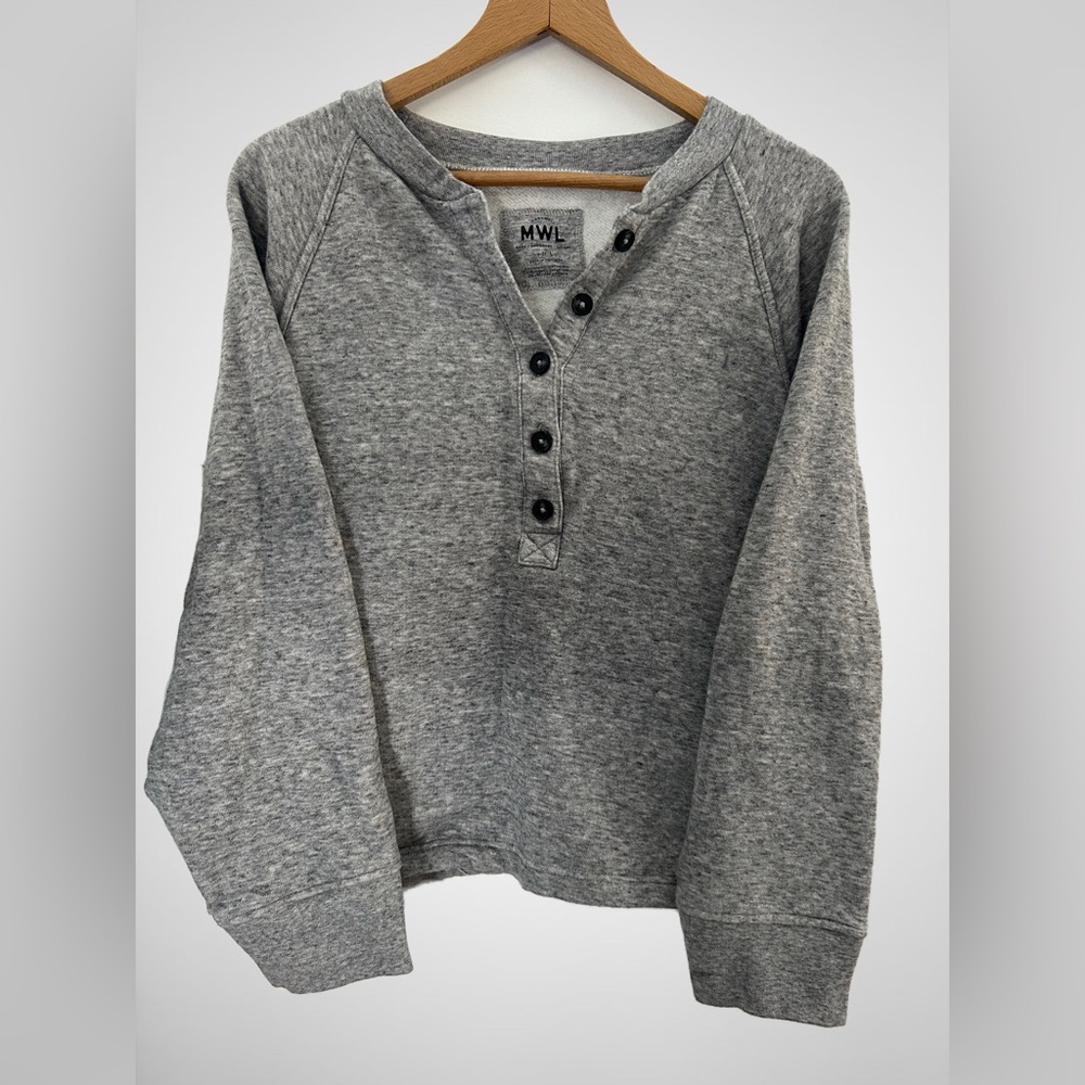 Women’s MWL Betterterry Henley Sweatshirt Size Large